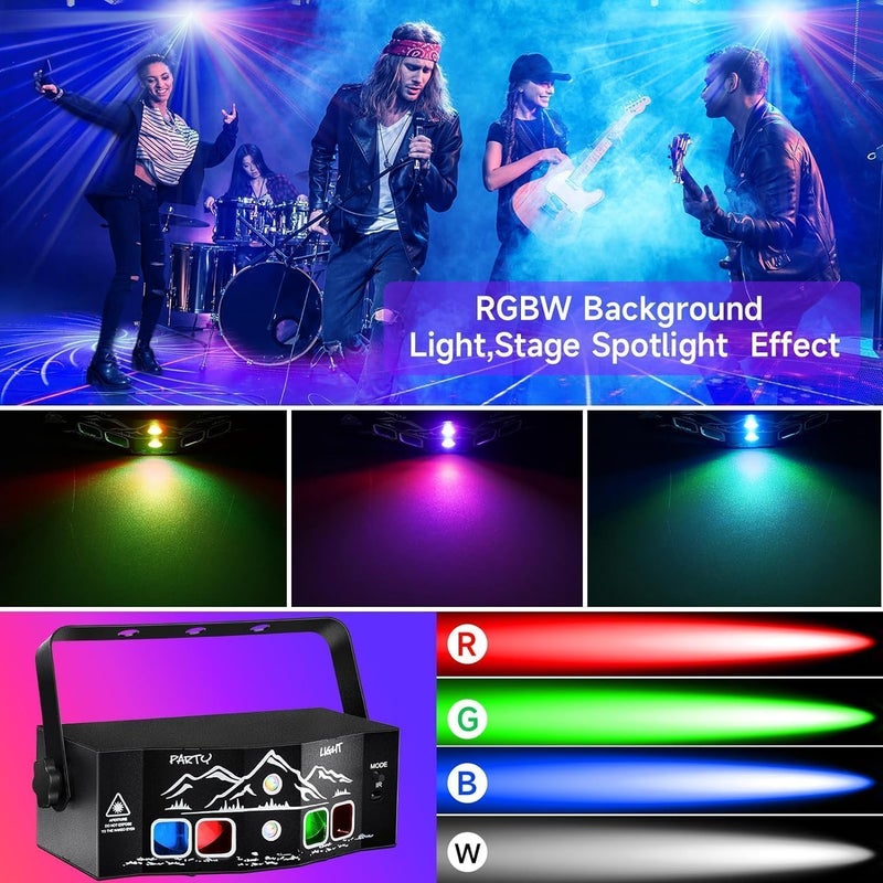 bubusan Laser Light for Party, Sound Activated Strobe Light Halloween - 6 Eyes Laser DJ Lights with Remote Control, Rave Lights Glow Party Supplies Party Lights Dance Floor Lights - Image 2